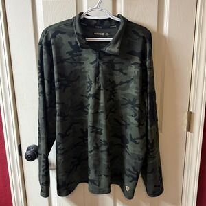 Solaris‎ Active Pullover-Mock Collar 1/4 Zip Pocket. X-Large. Green Camo.